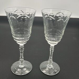 Libbey Rock Sharpe ARCTIC ROSE Stem Glasses 8” (Set of 2)​